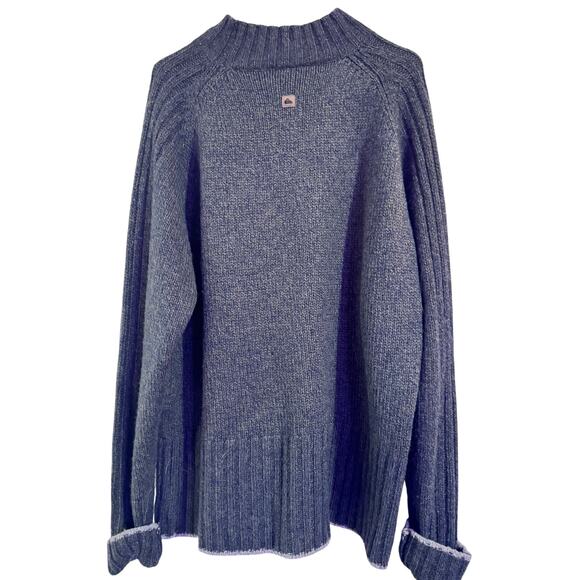 QUICKSILVER BLUE/Gray Wool Blend Heavy Sweater Sz XL TG GORGEOUS!!! - Picture 3 of 5